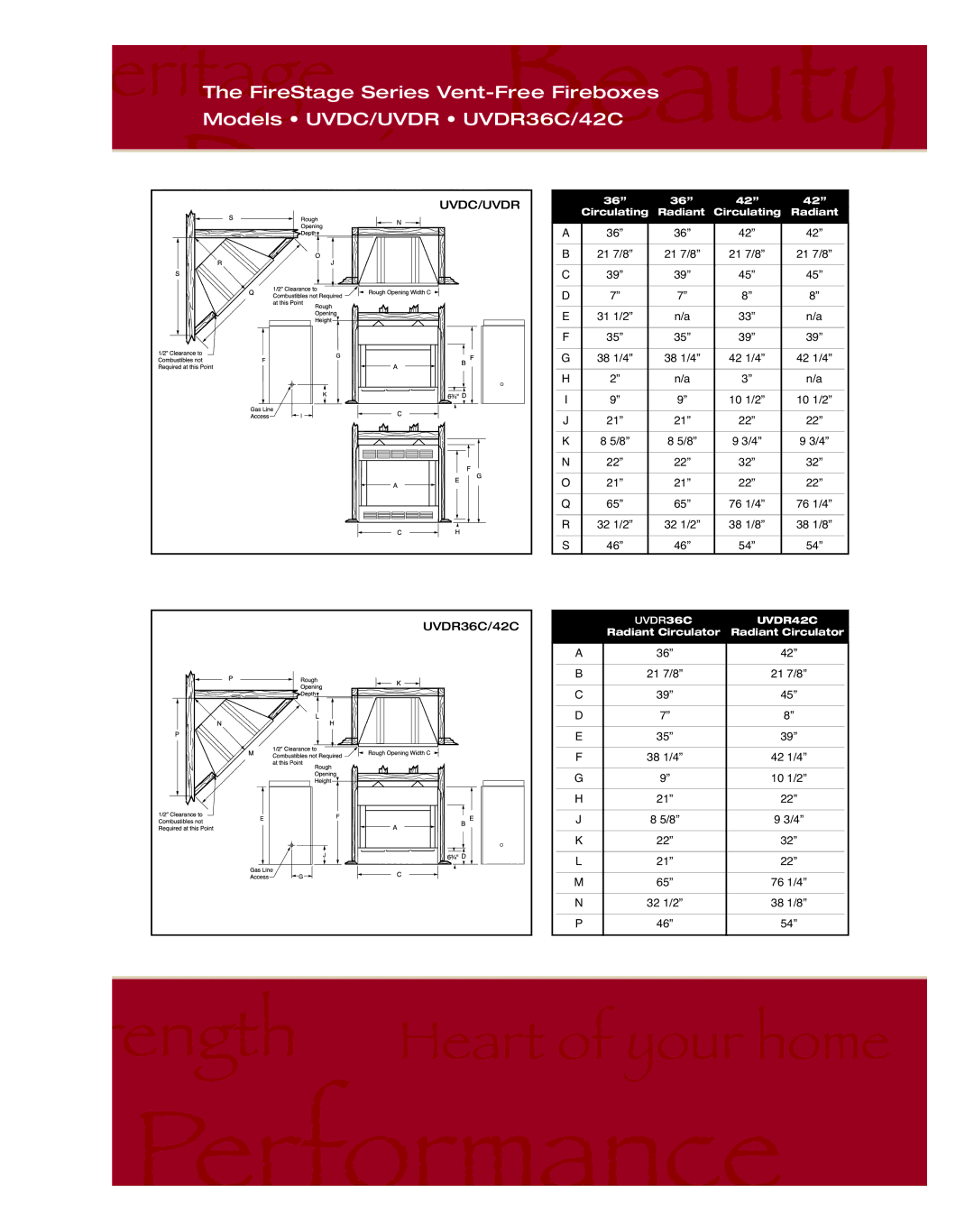 Majestic Appliances FireStage Series manual UVDR36C/42C 