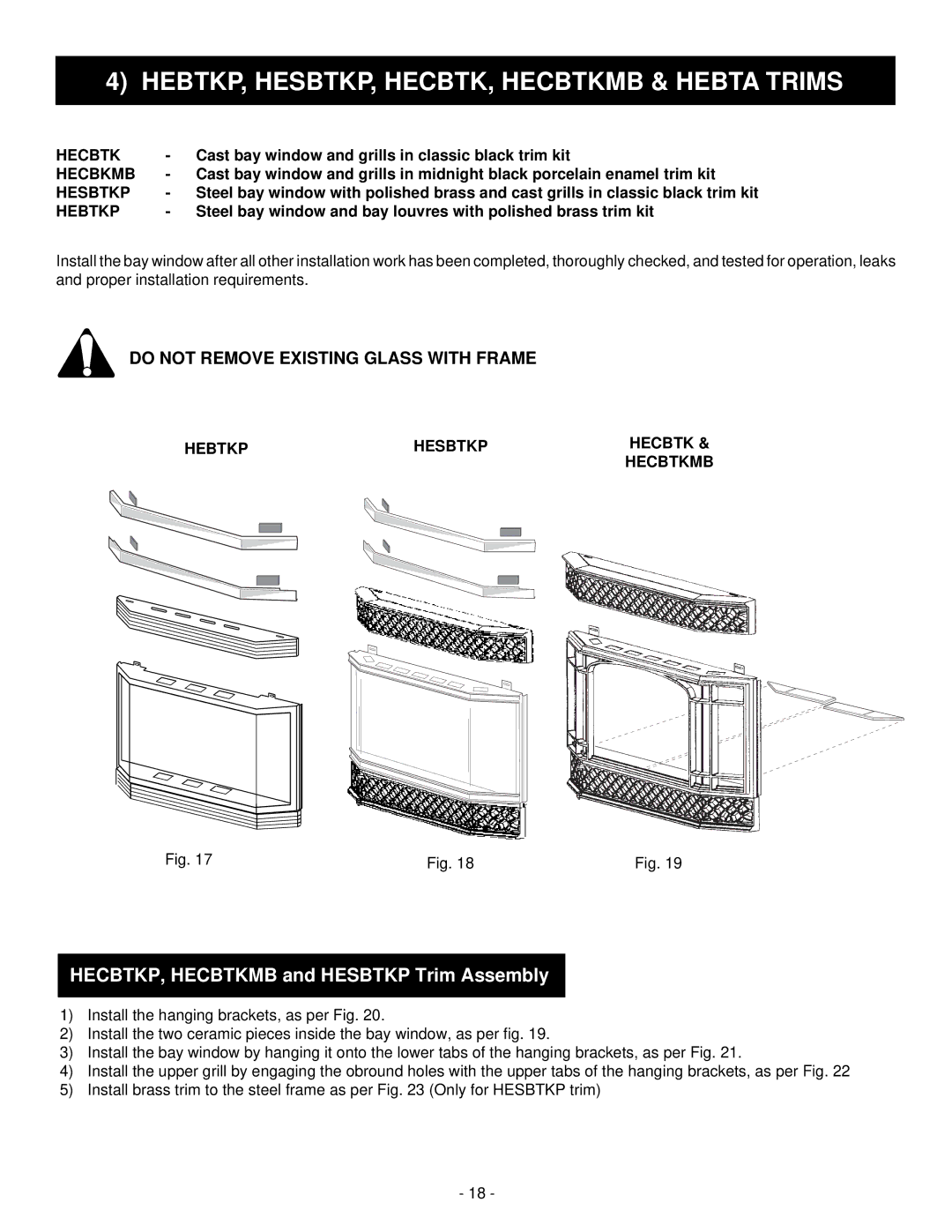 Majestic Appliances HE32EF installation instructions Hecbkmb, Hebtkp Hesbtkp Hecbtk Hecbtkmb 