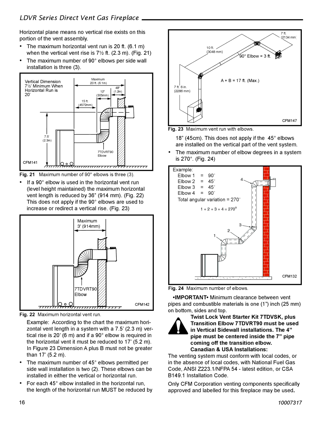 Majestic Appliances LDVR1 installation instructions Maximum number of 90 elbows is three 