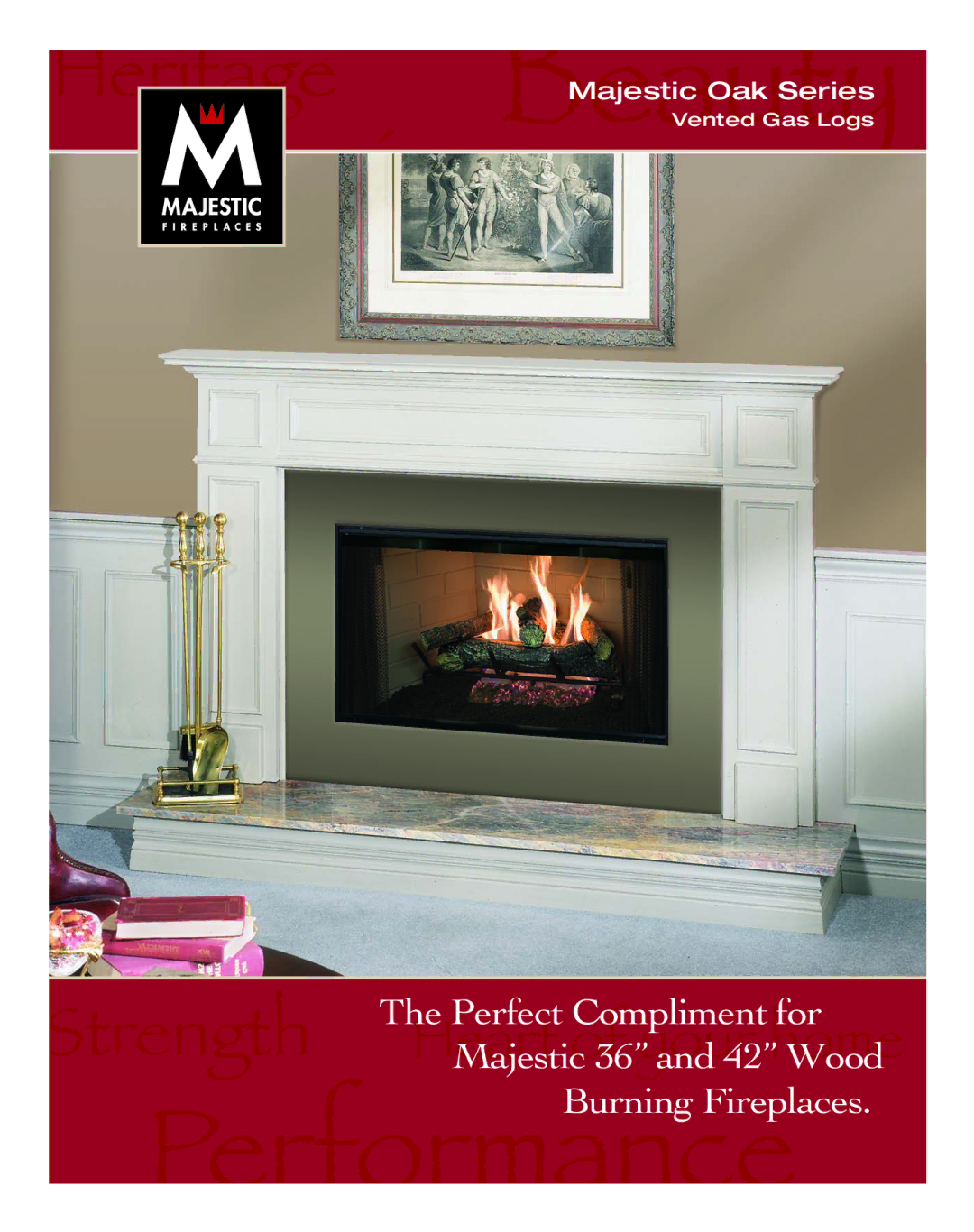 Majestic Appliances Majestic Oak Series manual PerfectComplimentfor Majestic36and 42 Wood BurningFireplaces 