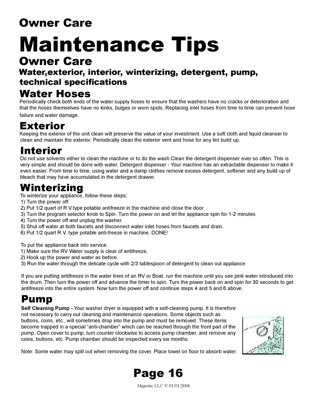 Majestic Appliances MJ-9000VG owner manual Maintenance Tips 