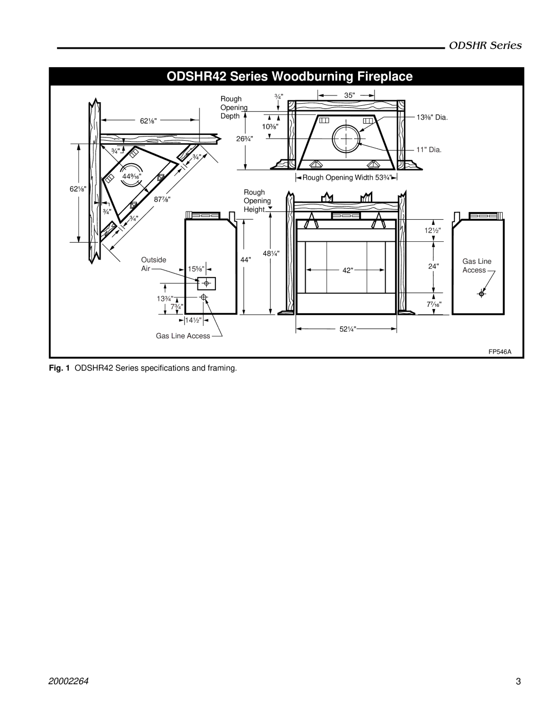 Majestic Appliances manual ODSHR42 Series Woodburning Fireplace 