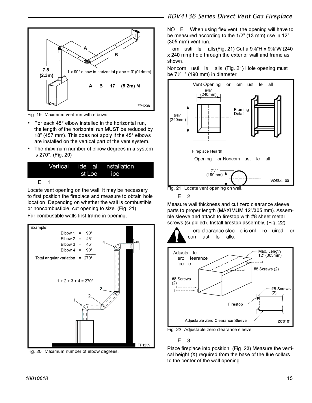 Majestic Appliances RDV4136 installation instructions Vertical Sidewall Installation Twist Lock Pipe 