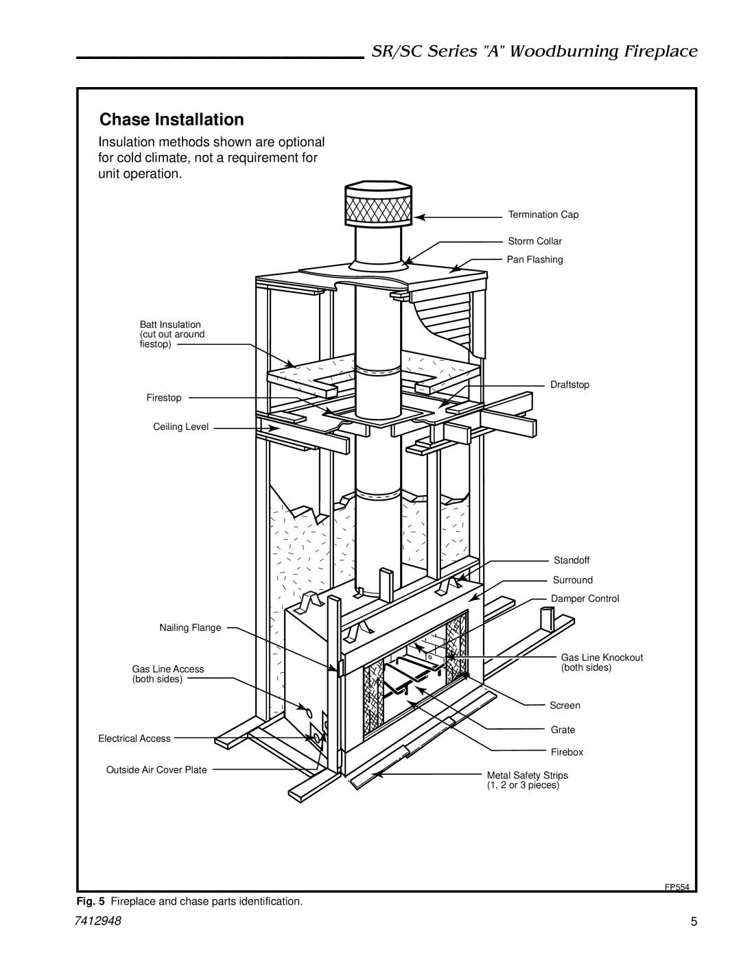 Majestic Appliances SC36A, SR42A, SR36A, SC42A manual Chase Installation 