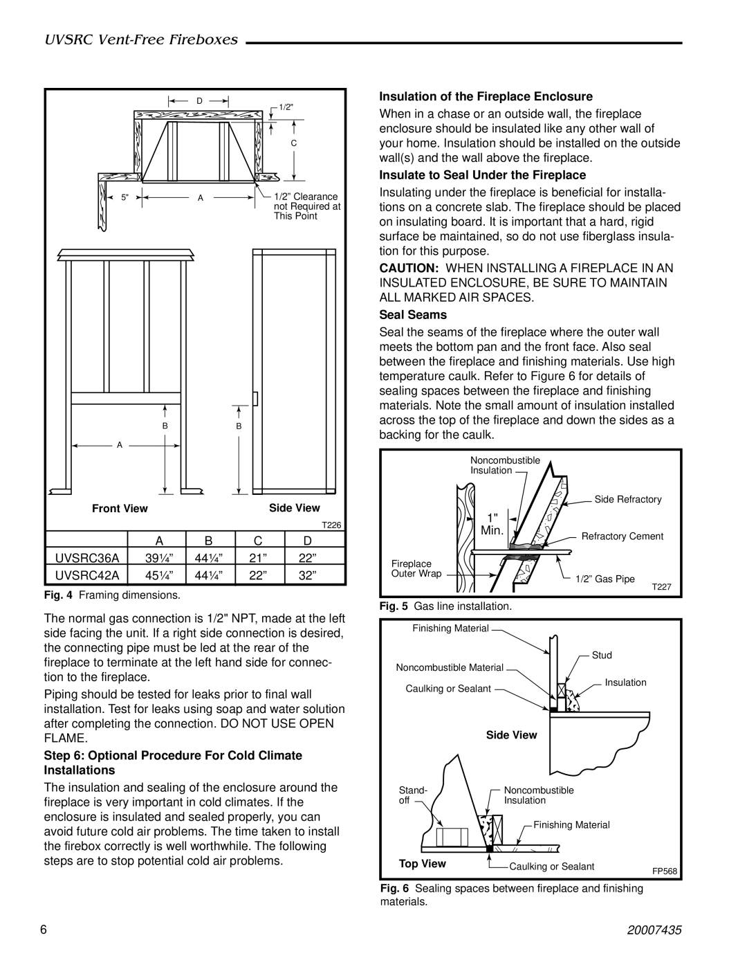 Majestic Appliances UVSRC36A Optional Procedure For Cold Climate Installations, Insulation of the Fireplace Enclosure 