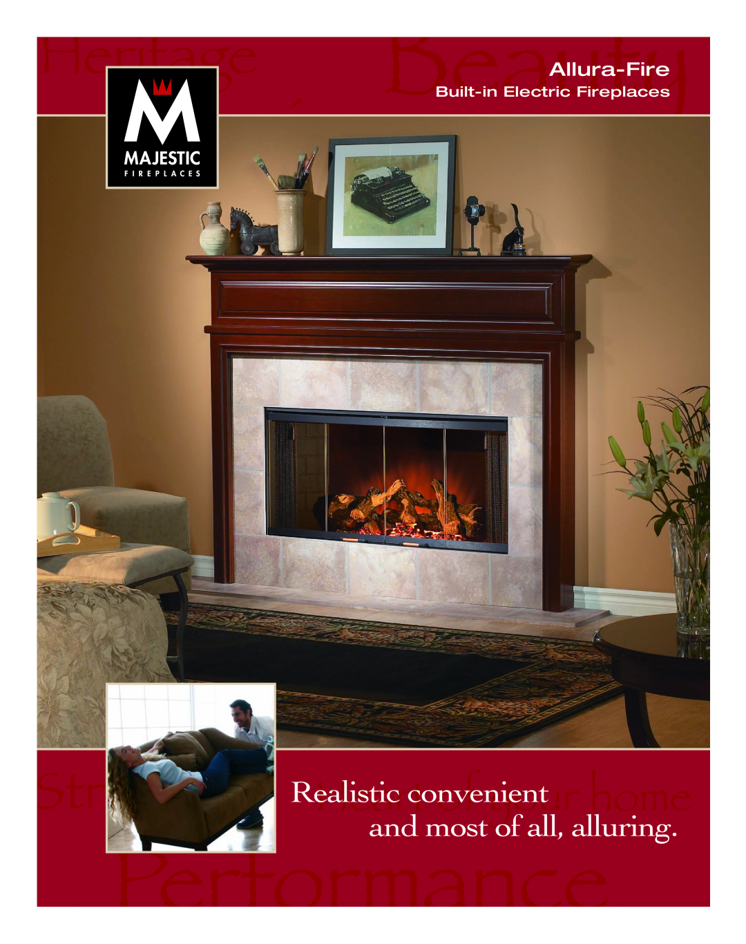 Majestic BREF36, BREF42 manual Realistic convenient and most of all,alluring, Allura-Fire, Built-inElectric Fireplaces 