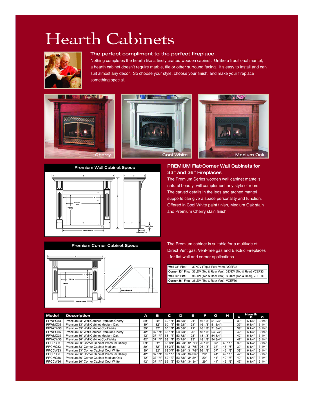 Majestic Classic Series Perfect compliment to the perfect fireplace, Premium Flat/Corner Wall Cabinets for, Fireplaces 