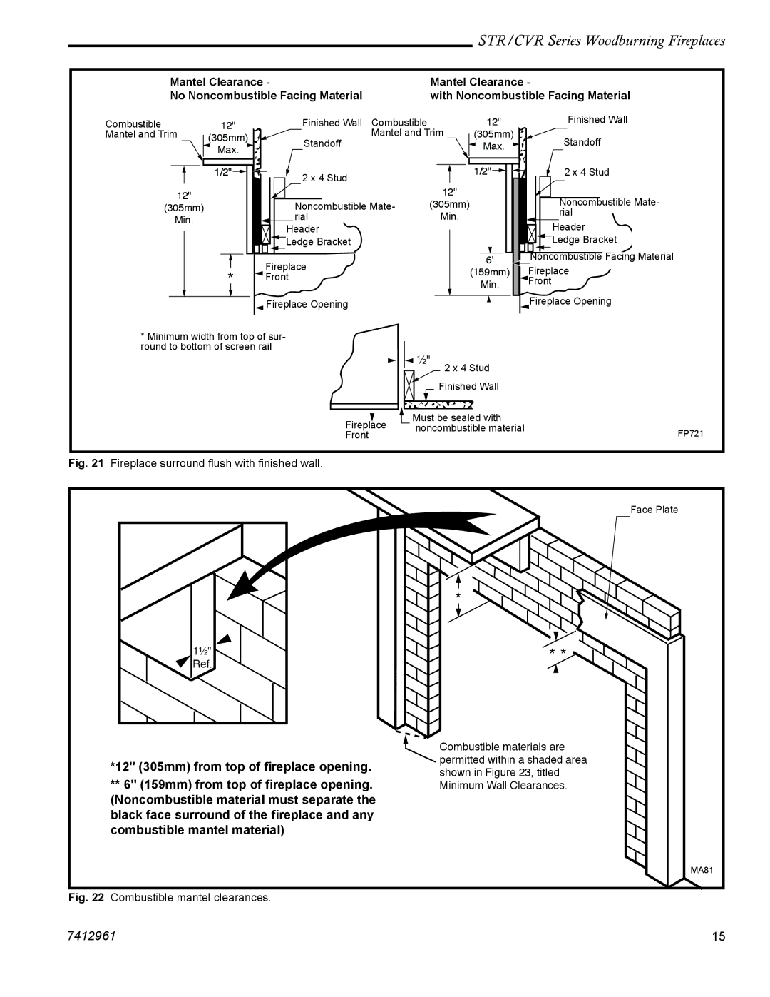 Majestic CVR42, STR36, STR42, STR33, CVR36 manual STR/CVR Series Woodburning Fireplaces 