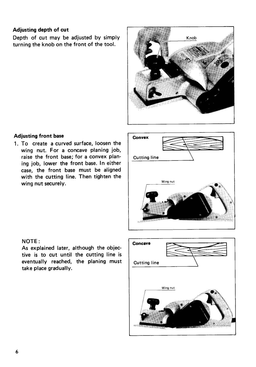 Makita 1001 instruction manual Convex Cutting line 