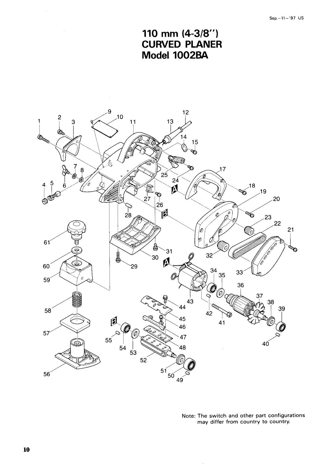 Makita 1002BA instruction manual 110 mm 