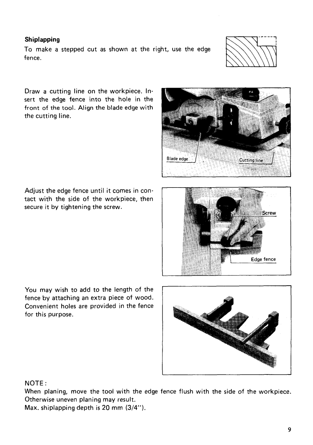 Makita 1100 instruction manual Shiplapping 