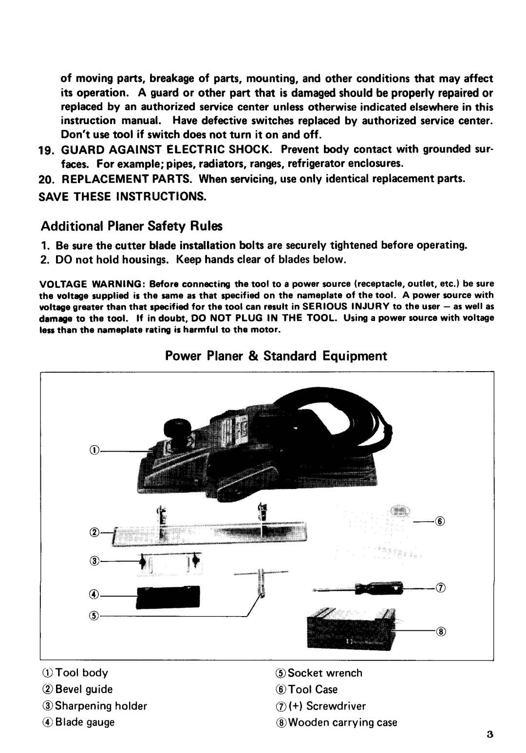 Makita 1805B instruction manual Additional Planer Safety Rules 