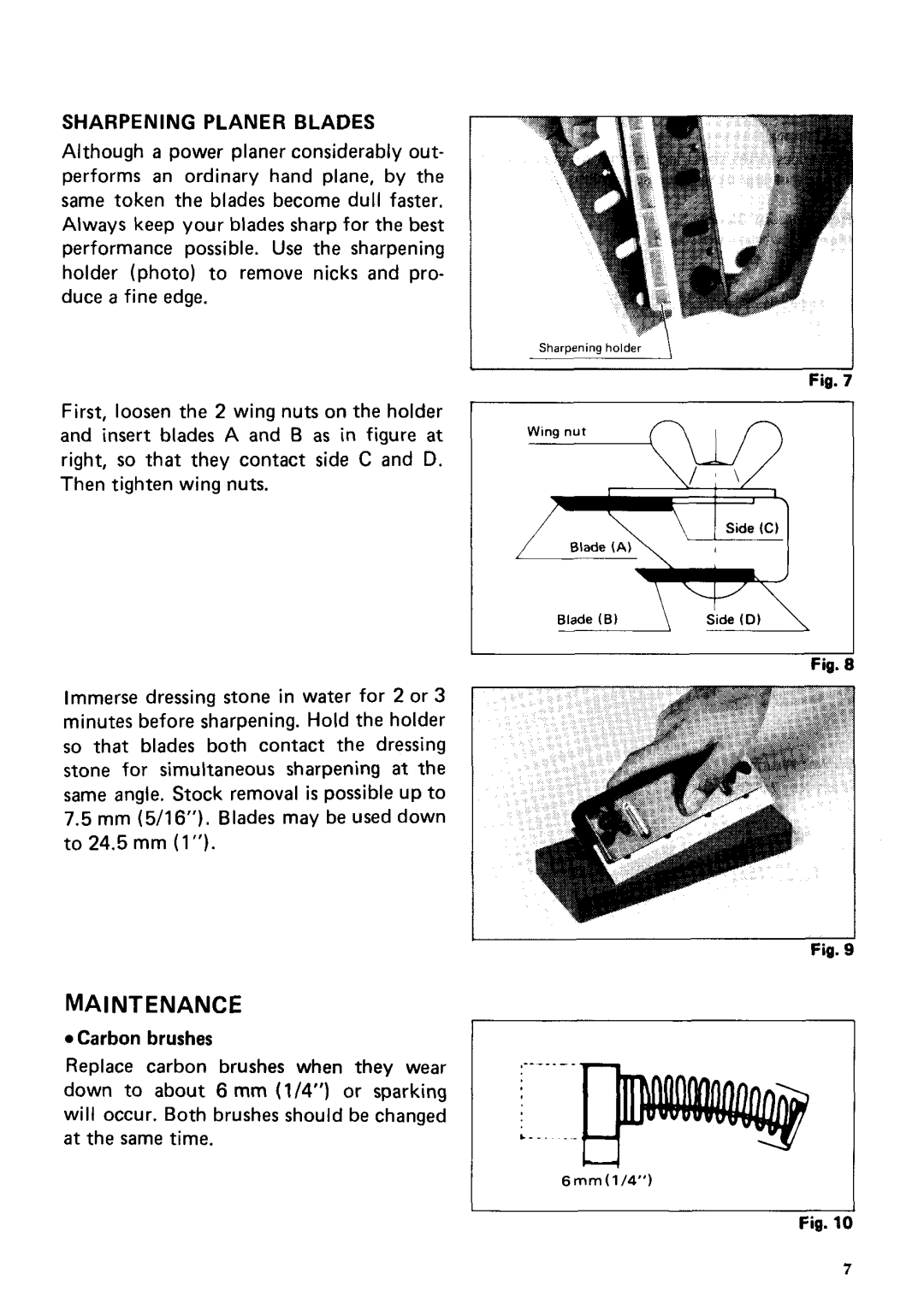 Makita 1805B instruction manual Maintenance, Sharpening Planer Blades 