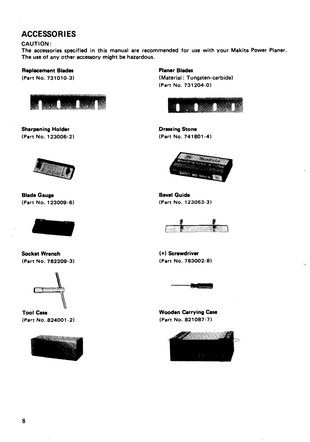 Makita 1805B instruction manual Accessories 