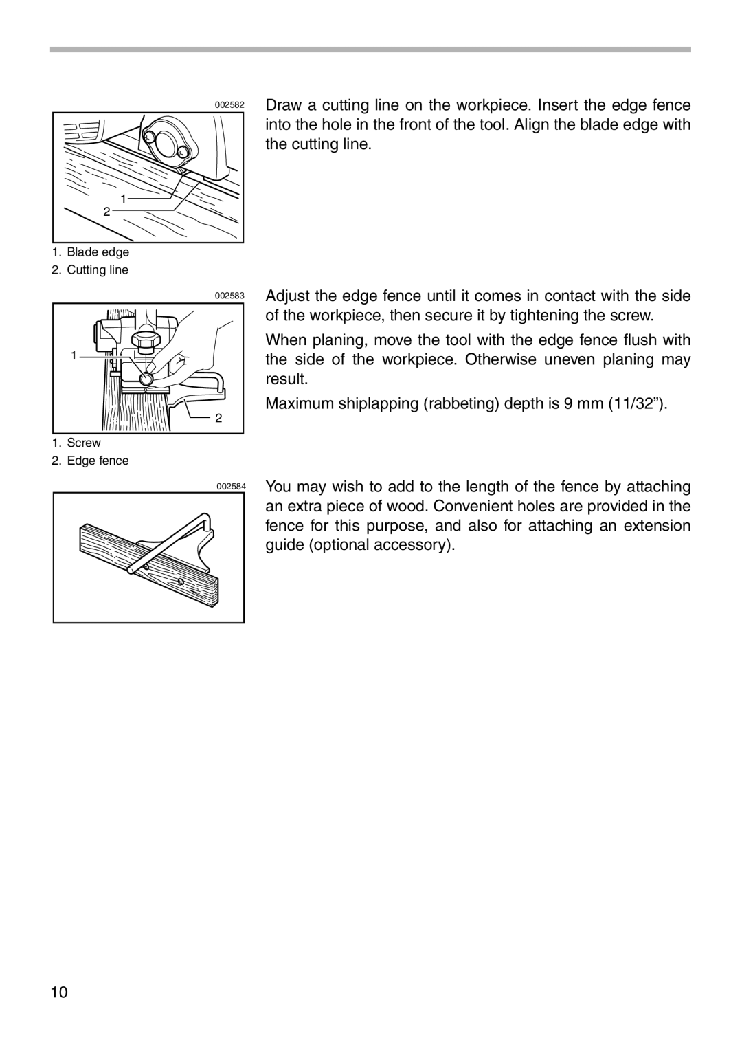 Makita 1902 instruction manual Blade edge Cutting line 