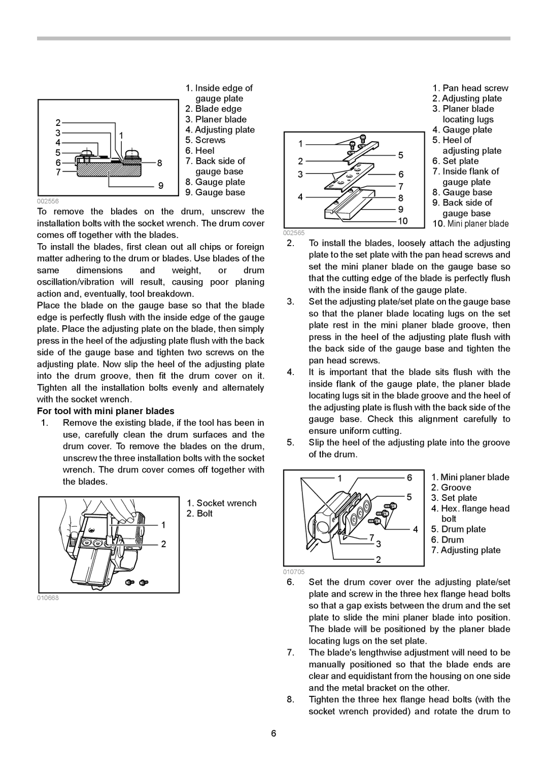 Makita 1902 instruction manual For tool with mini planer blades 