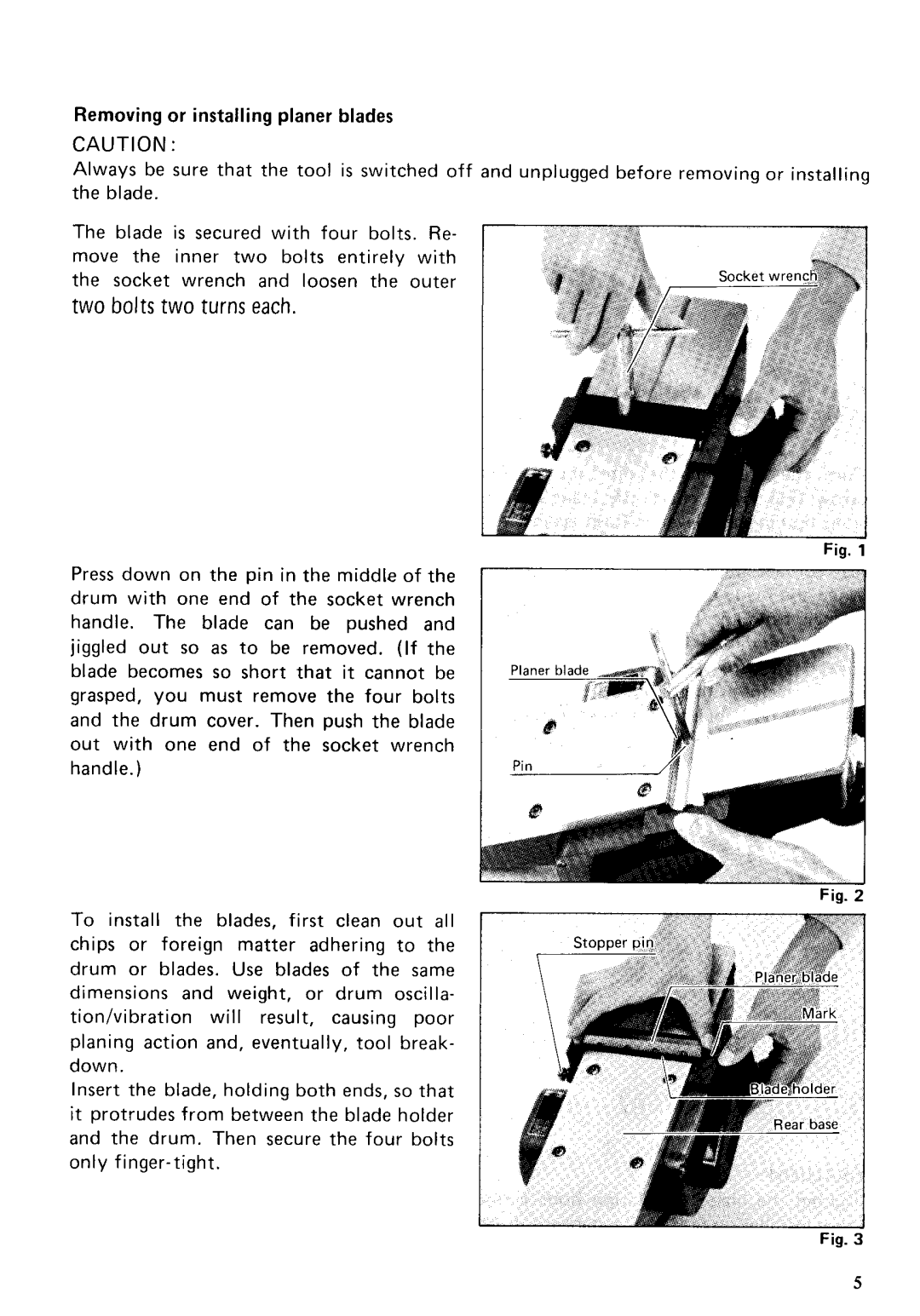 Makita 1911B instruction manual Two bolts two turns each 