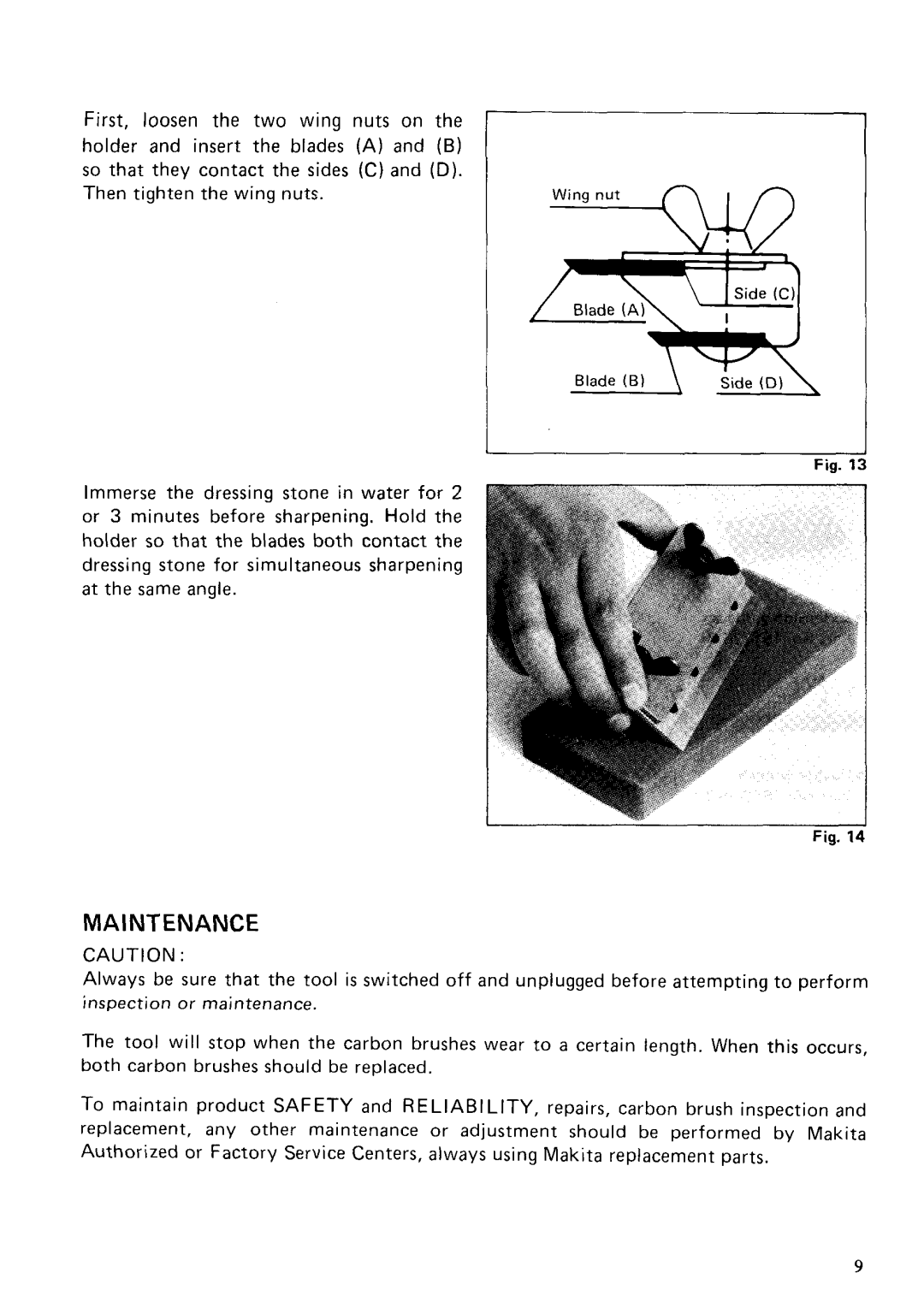 Makita 1911B instruction manual Maintenance 