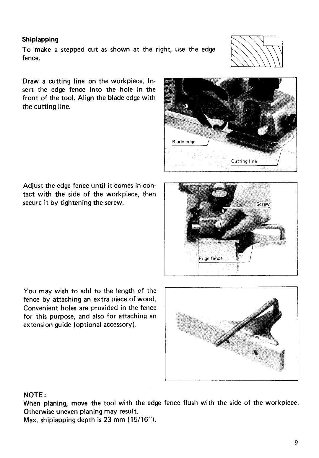 Makita 1923B instruction manual Cutting line 