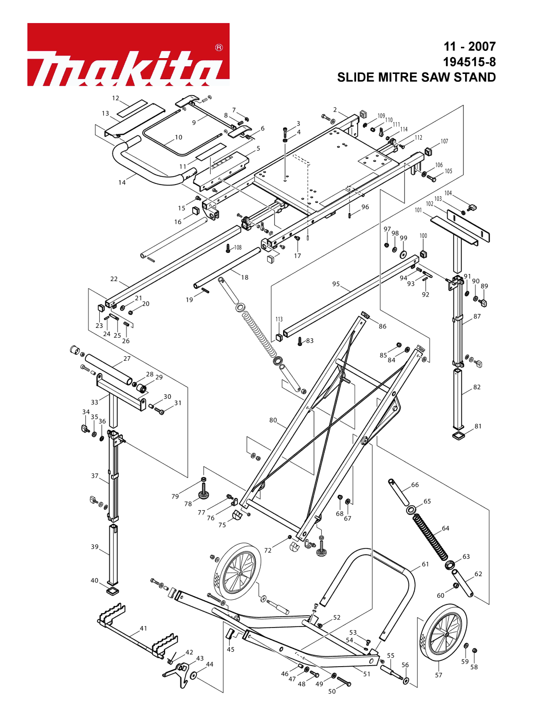 Makita 194515-8 manual Slide Mitre SAW Stand 