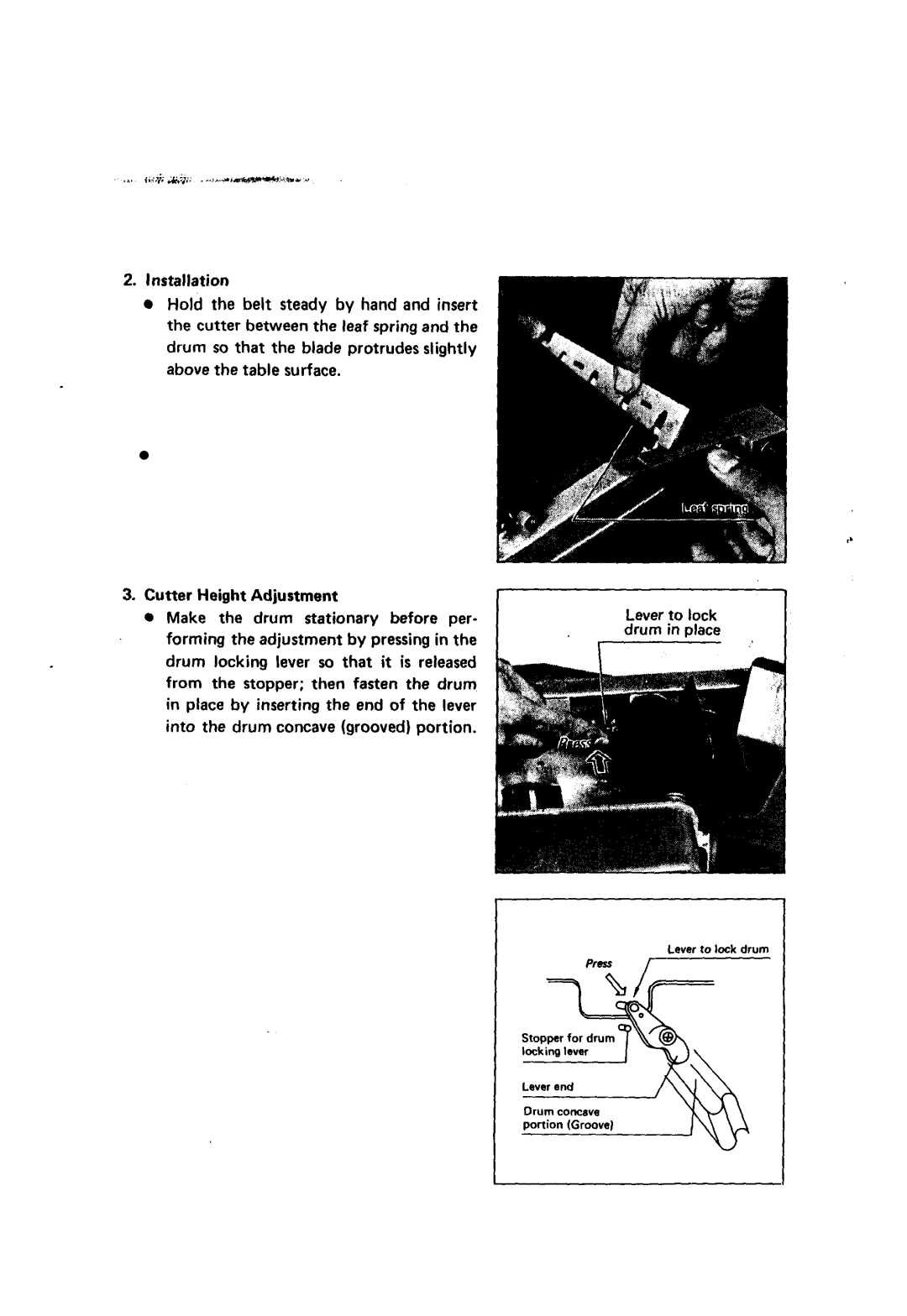 Makita 2004 instruction manual Lever to lock drum Press 