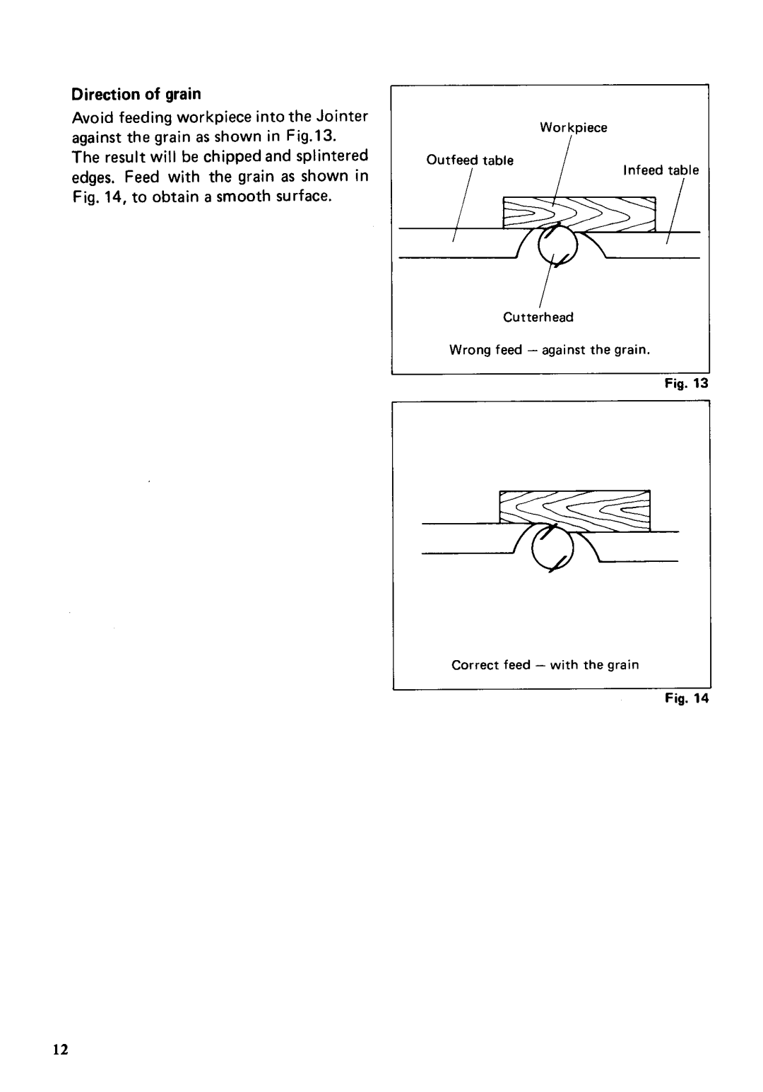 Makita 2030N instruction manual Direction of grain 