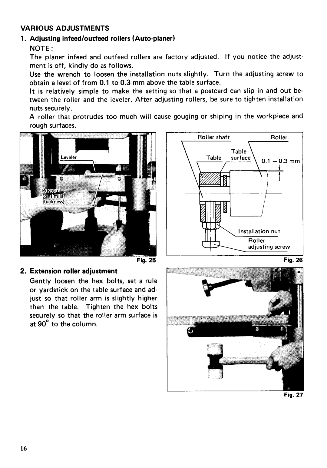 Makita 2030N instruction manual Various Adjustments 