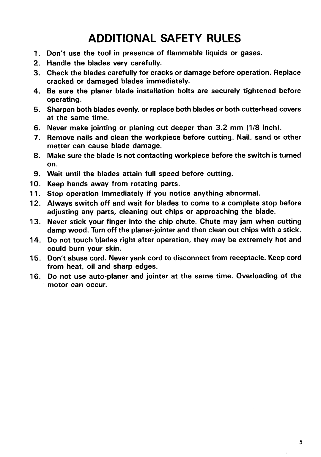 Makita 2030N instruction manual Additional Safety Rules 