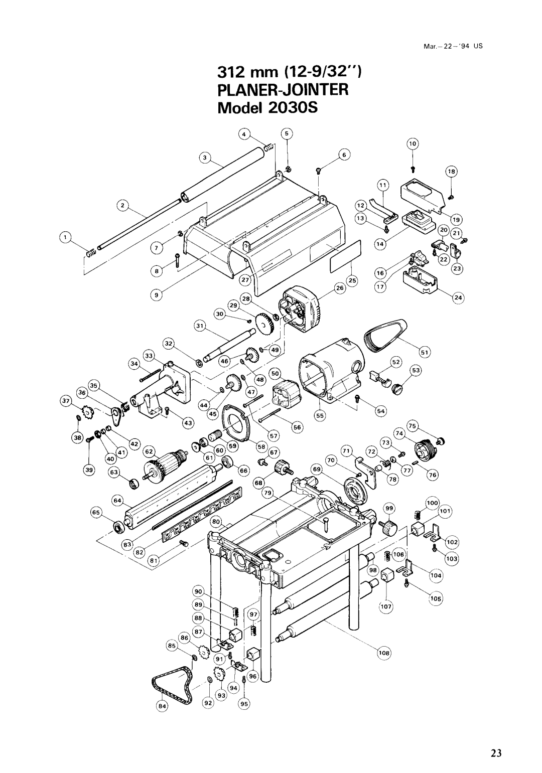 Makita 2030S instruction manual Planer-Jointer 