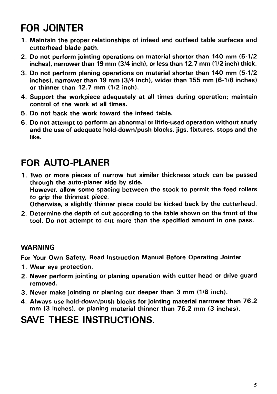 Makita 2030S instruction manual For Jointer 