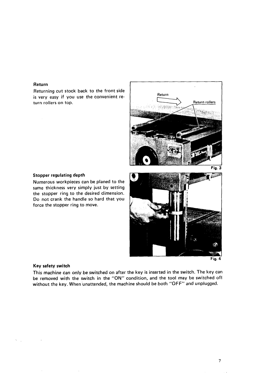 Makita 2040 instruction manual Return rollers 