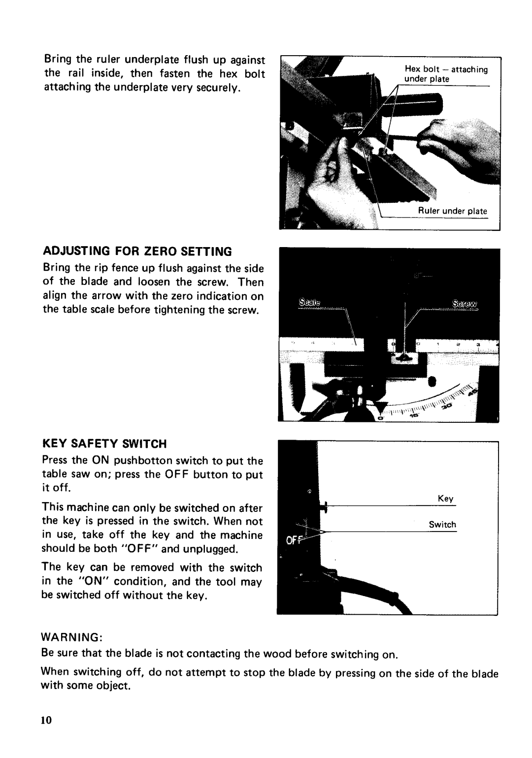 Makita 2708 instruction manual Adjusting for Zero Setting 