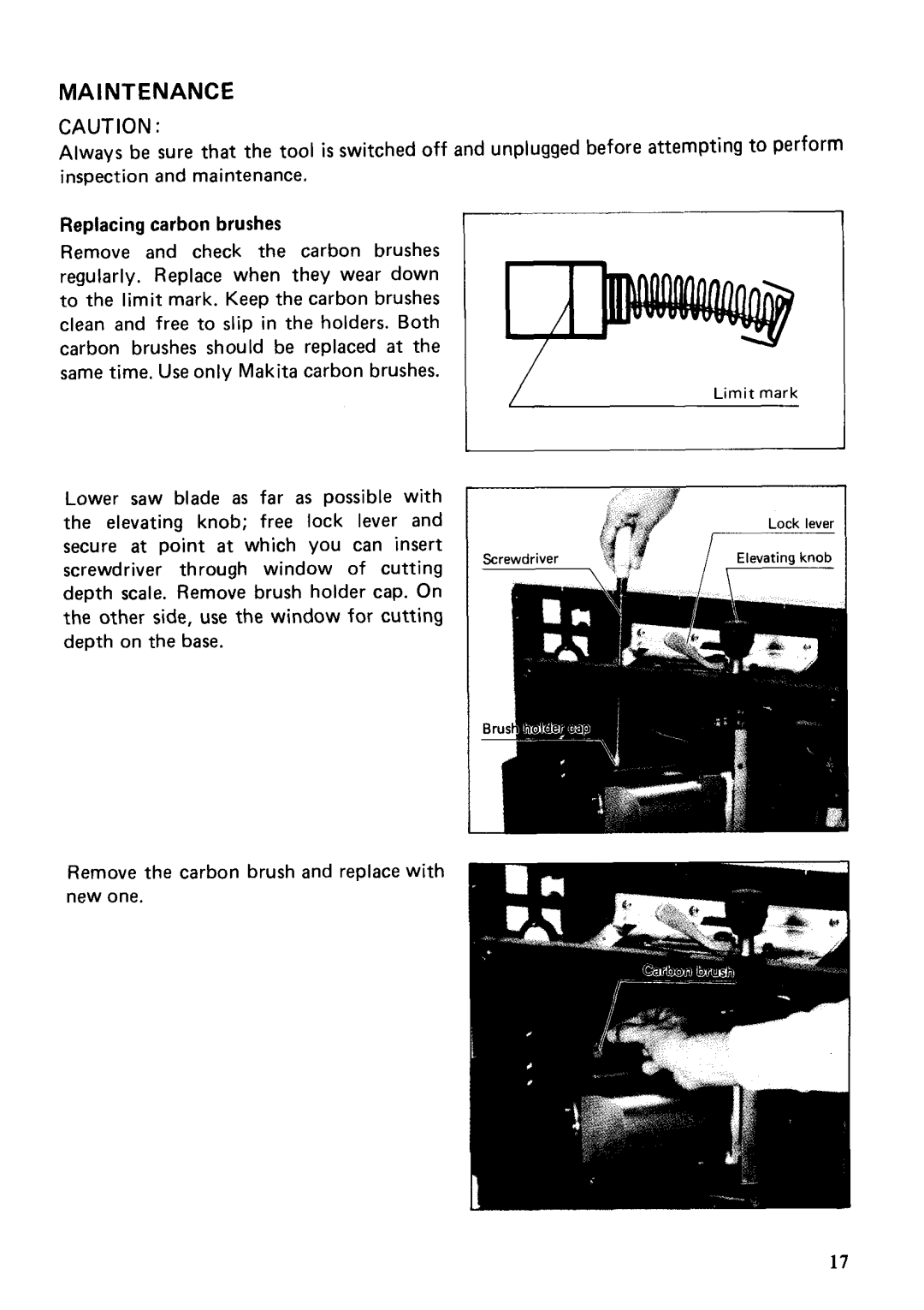 Makita 2708 instruction manual Maintenance 