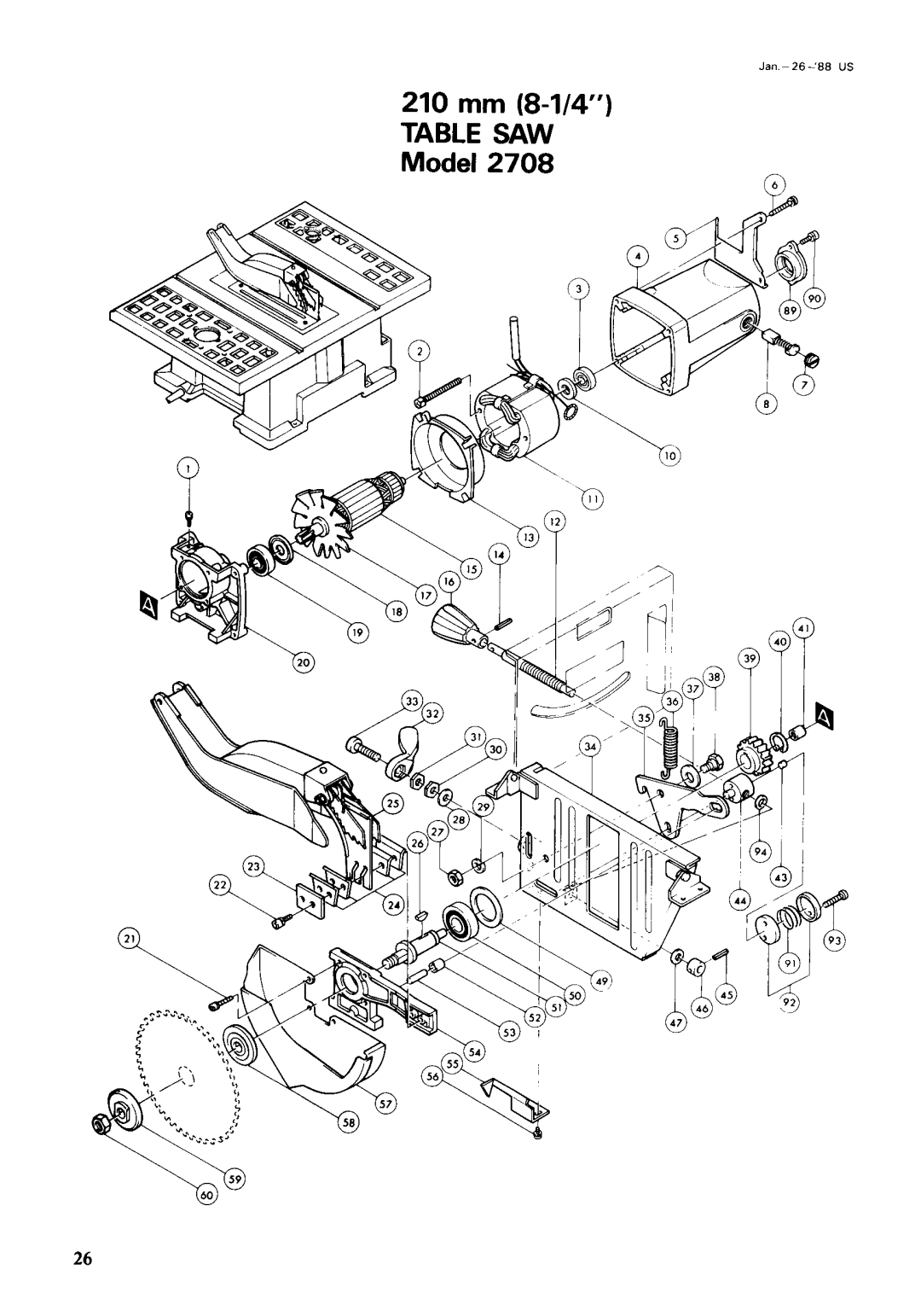 Makita 2708 instruction manual Table SAW 