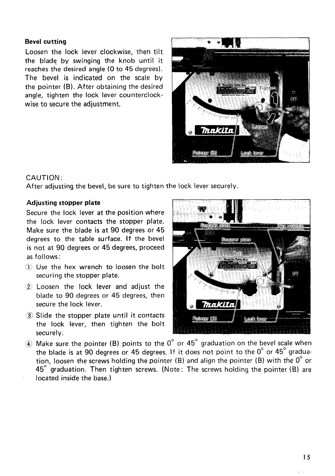 Makita 2711 instruction manual Bevel cutting 