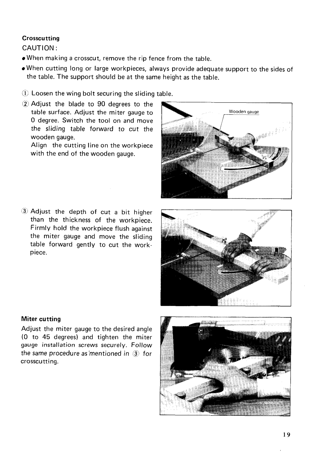 Makita 2711 instruction manual Miter cutting 