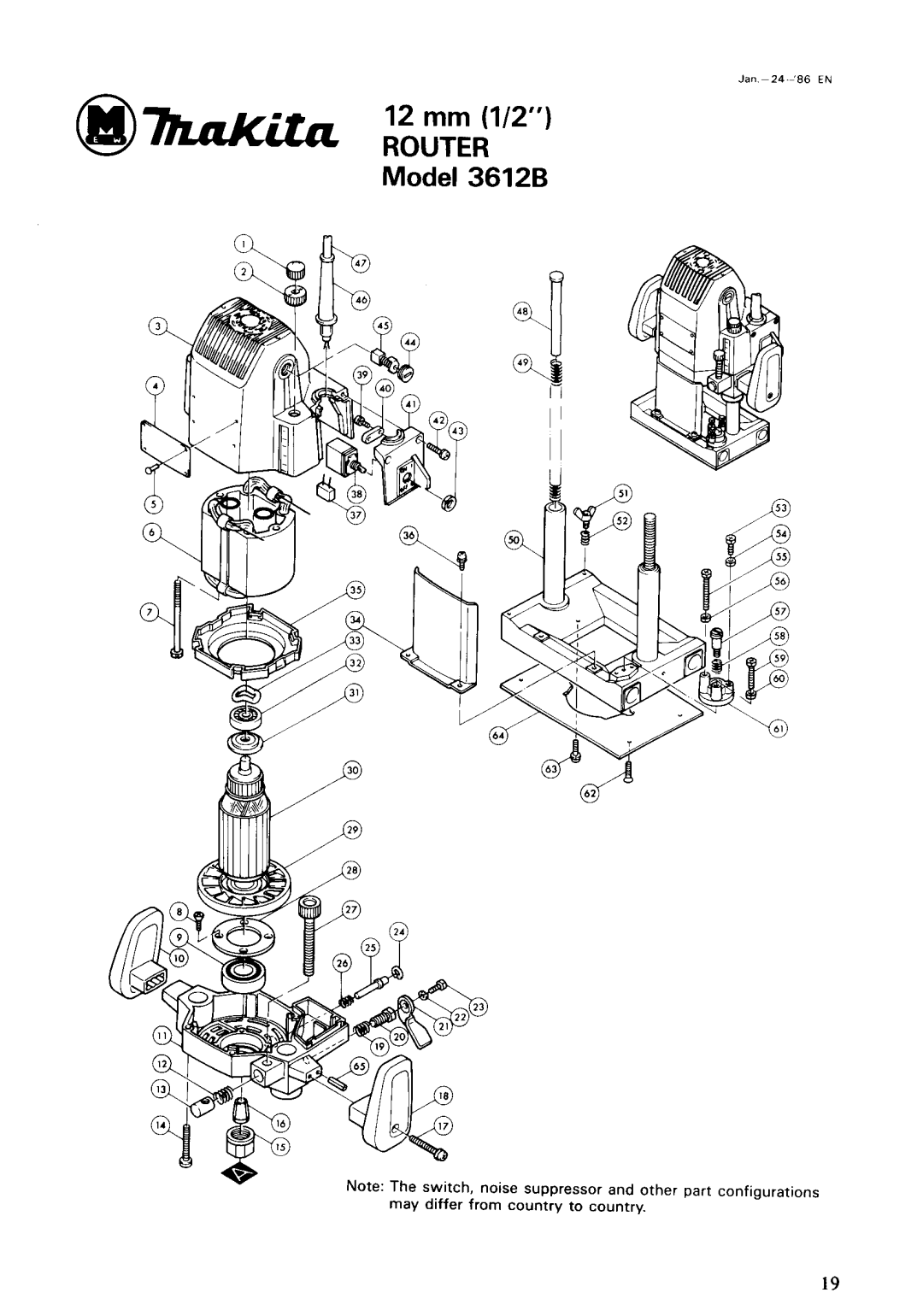 Makita 3612B instruction manual Router 