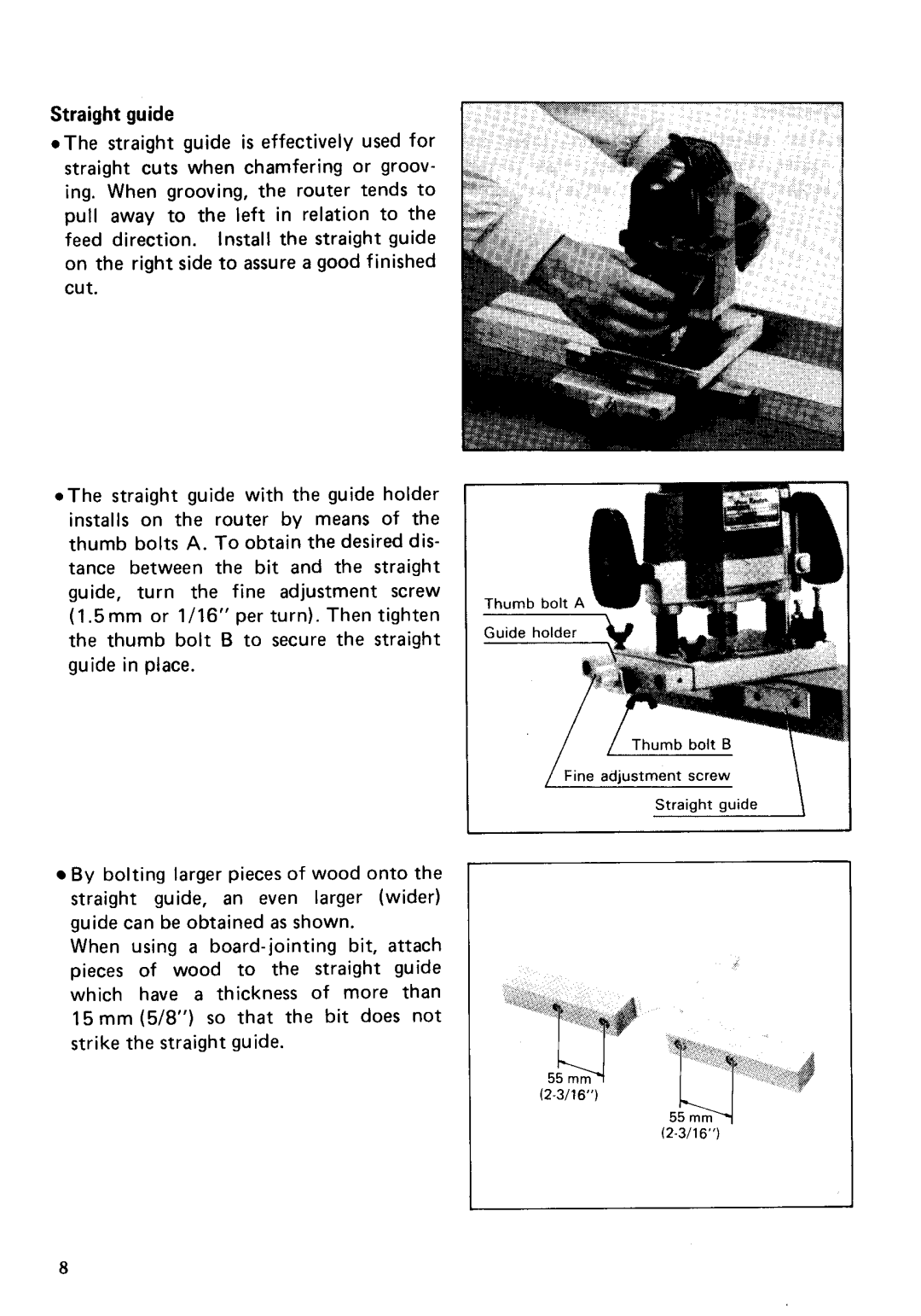 Makita 3612B instruction manual Straight guide 