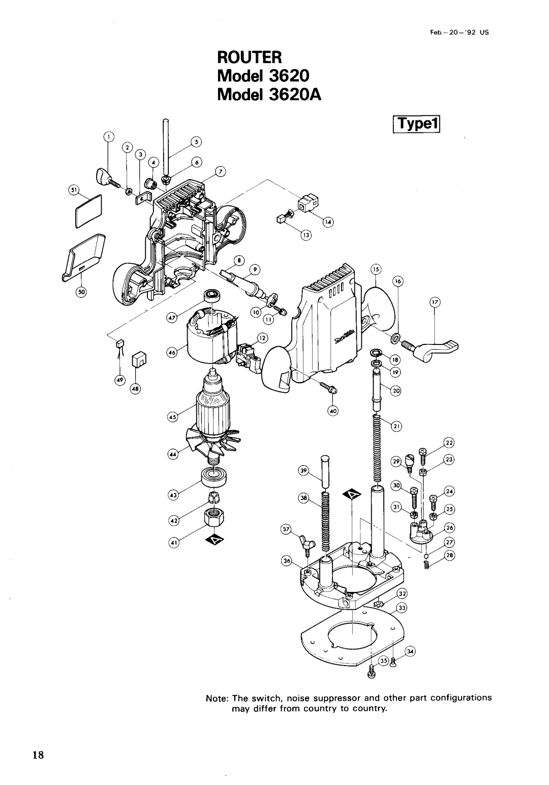 Makita 3620A instruction manual Router 