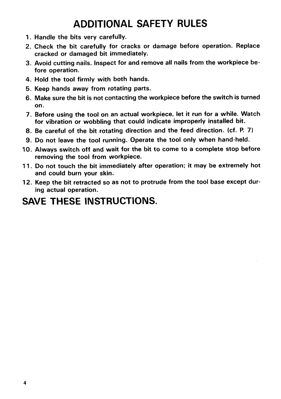 Makita 3620A instruction manual Additional Safety Rules 