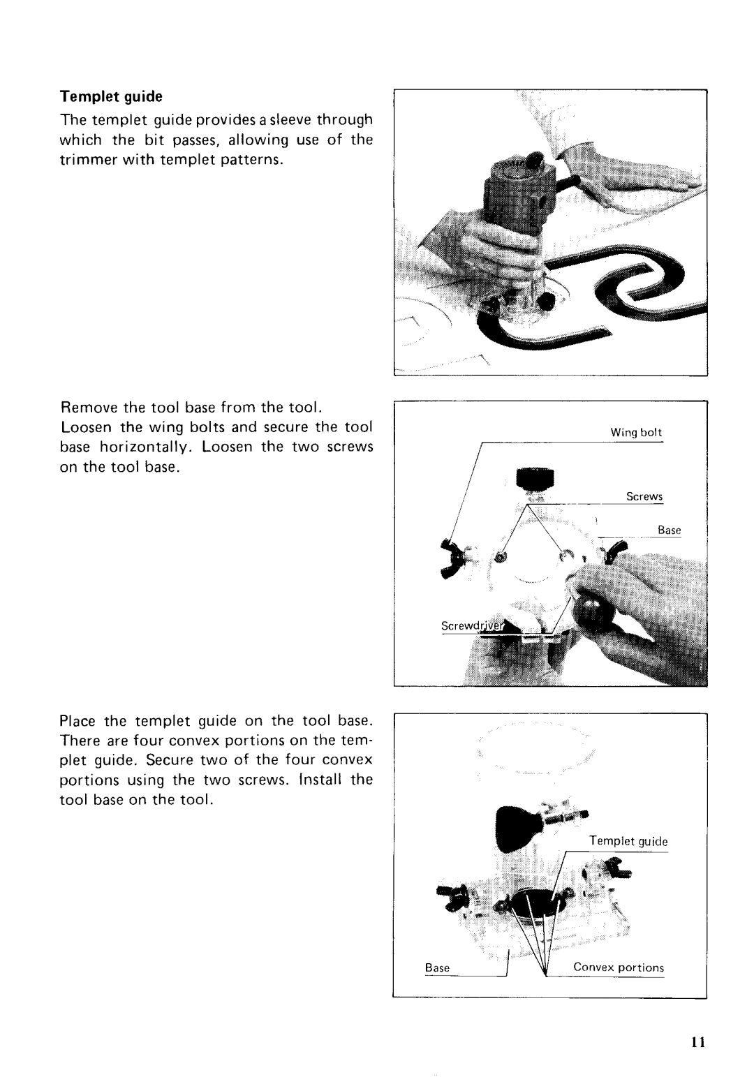 Makita 3702B instruction manual Templet guide 