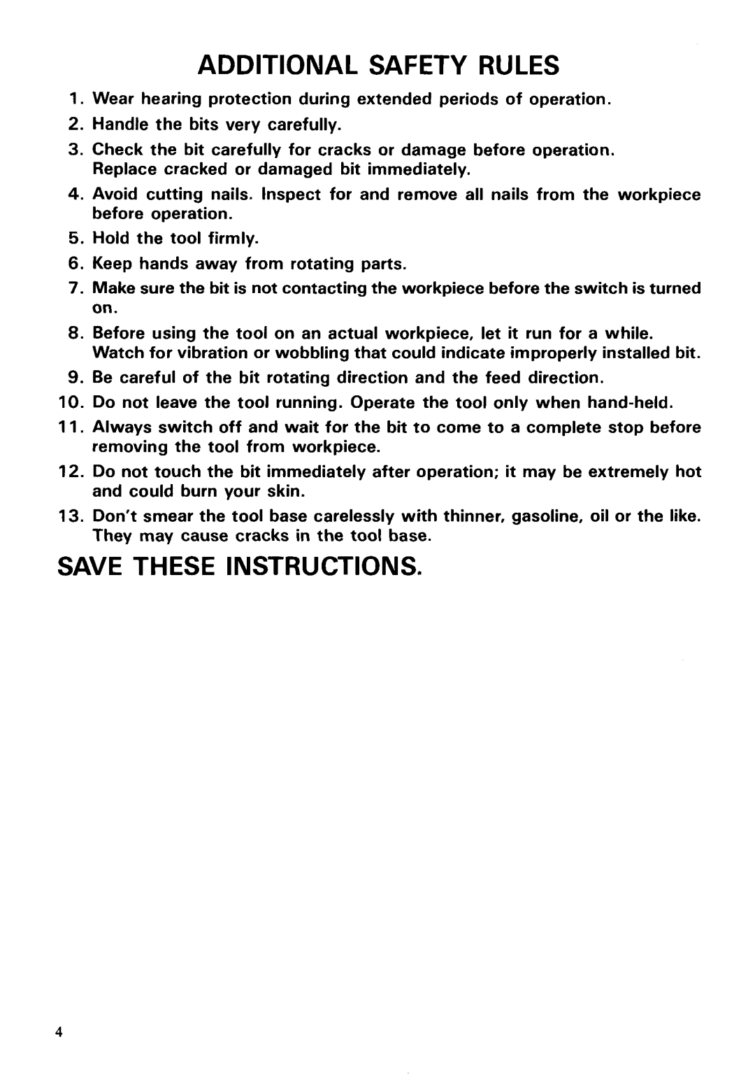 Makita 3702B instruction manual Additional Safety Rules 