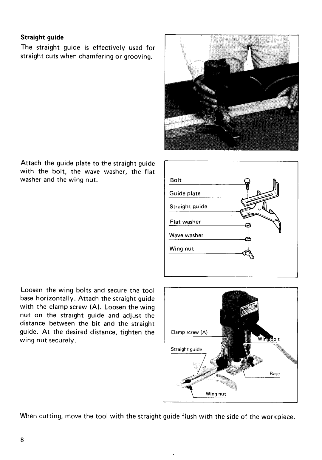 Makita 3702B instruction manual Straight guide, Flat washer, Wave washer 