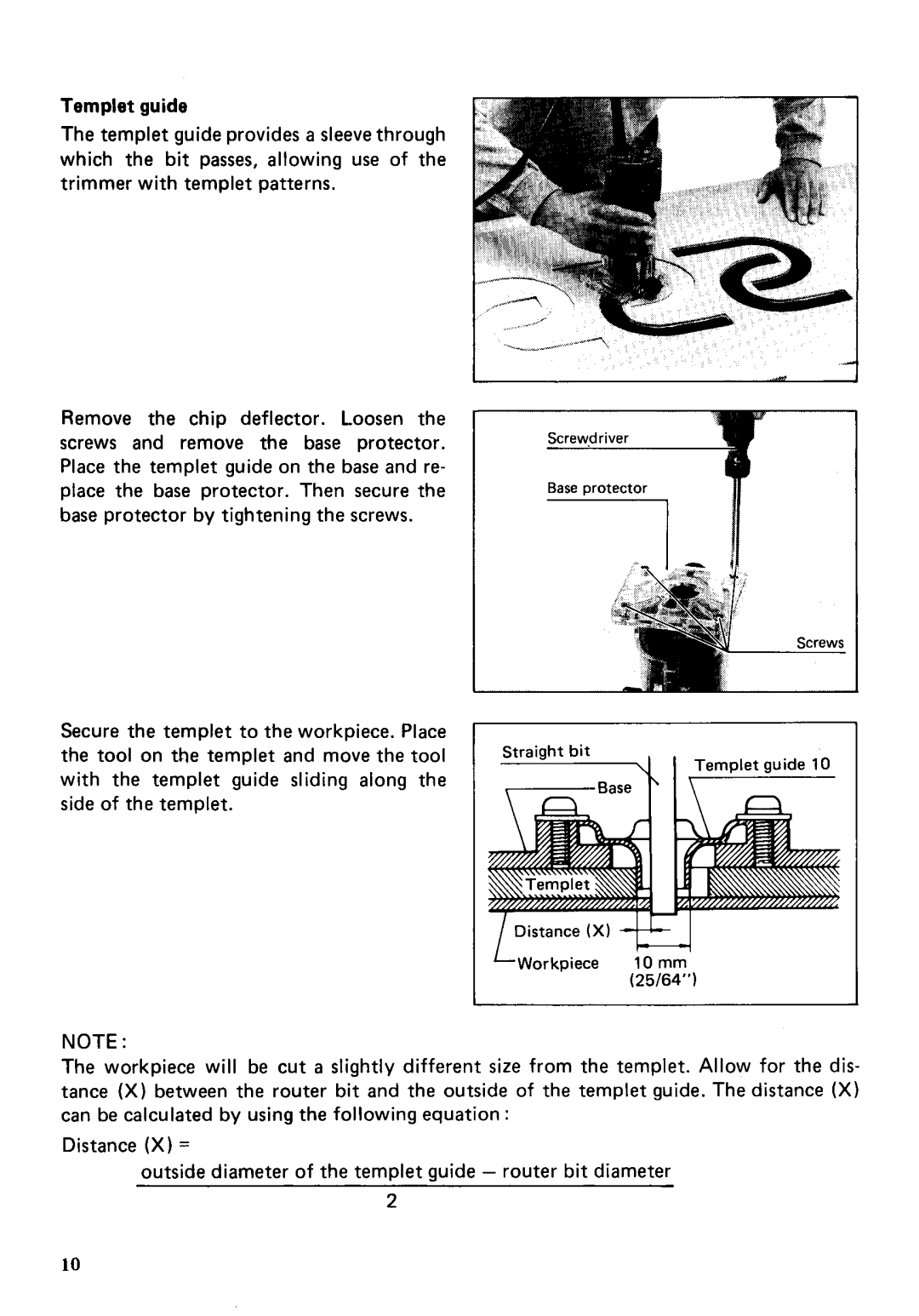 Makita 3703 instruction manual Tool on t h e templet and move the tool 