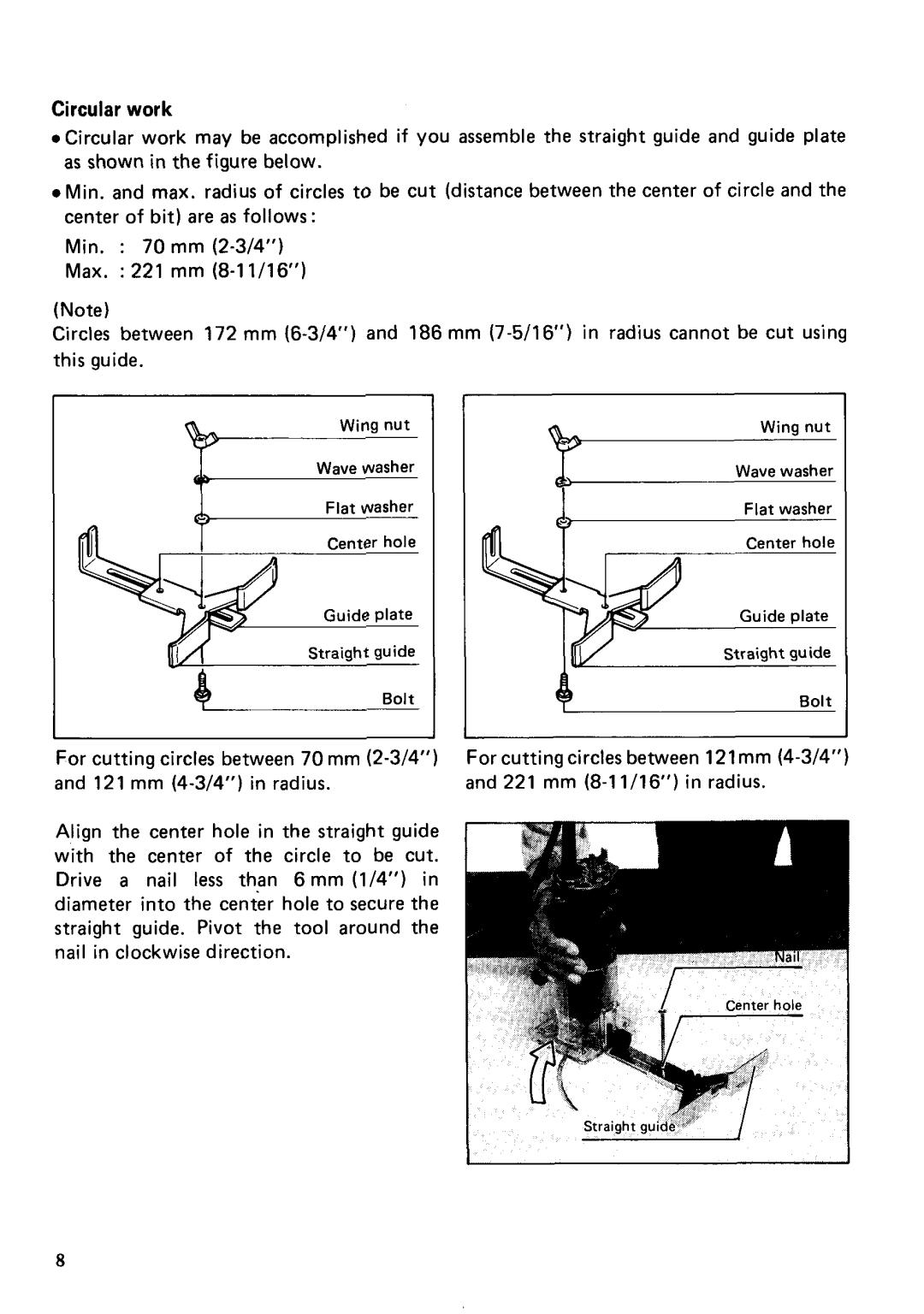 Makita 3703 instruction manual Circular work 