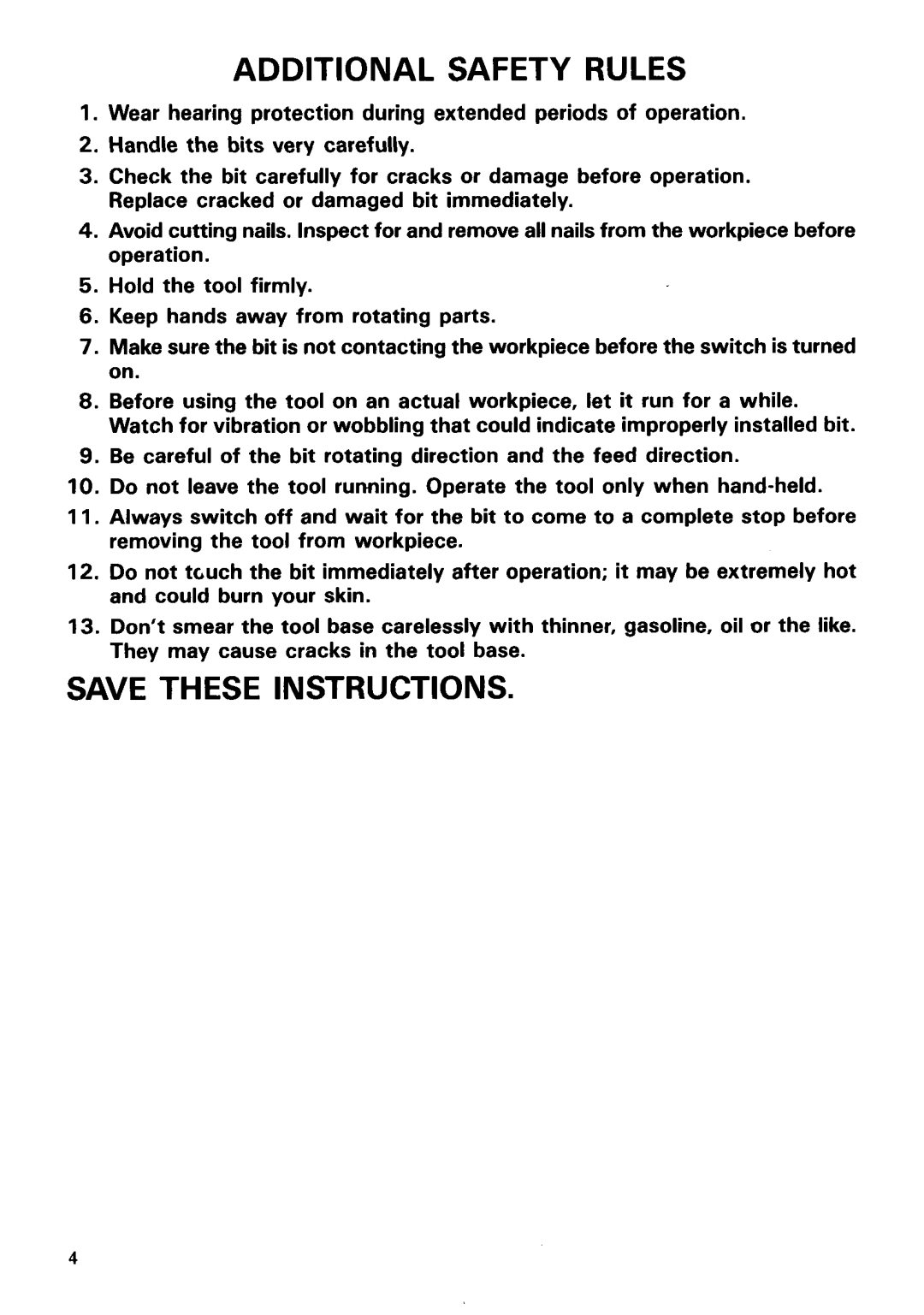 Makita 3703 instruction manual Additional Safety Rules, Save These Instructions 
