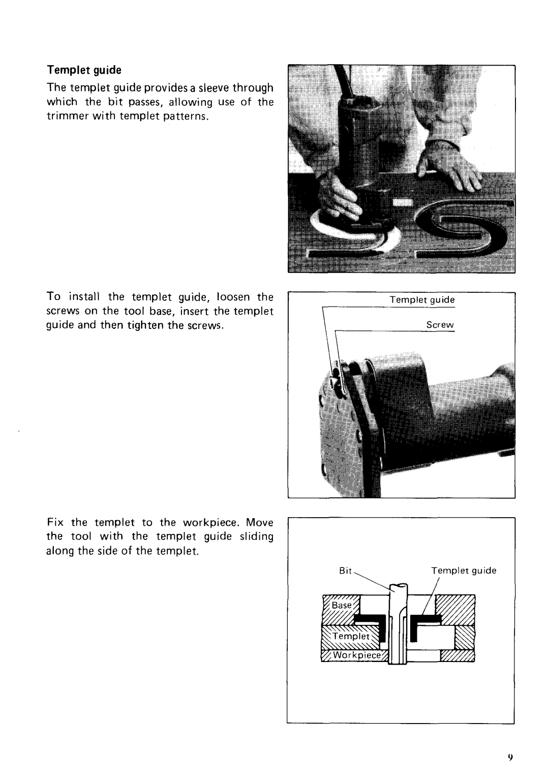 Makita 3705 instruction manual Templet guide 