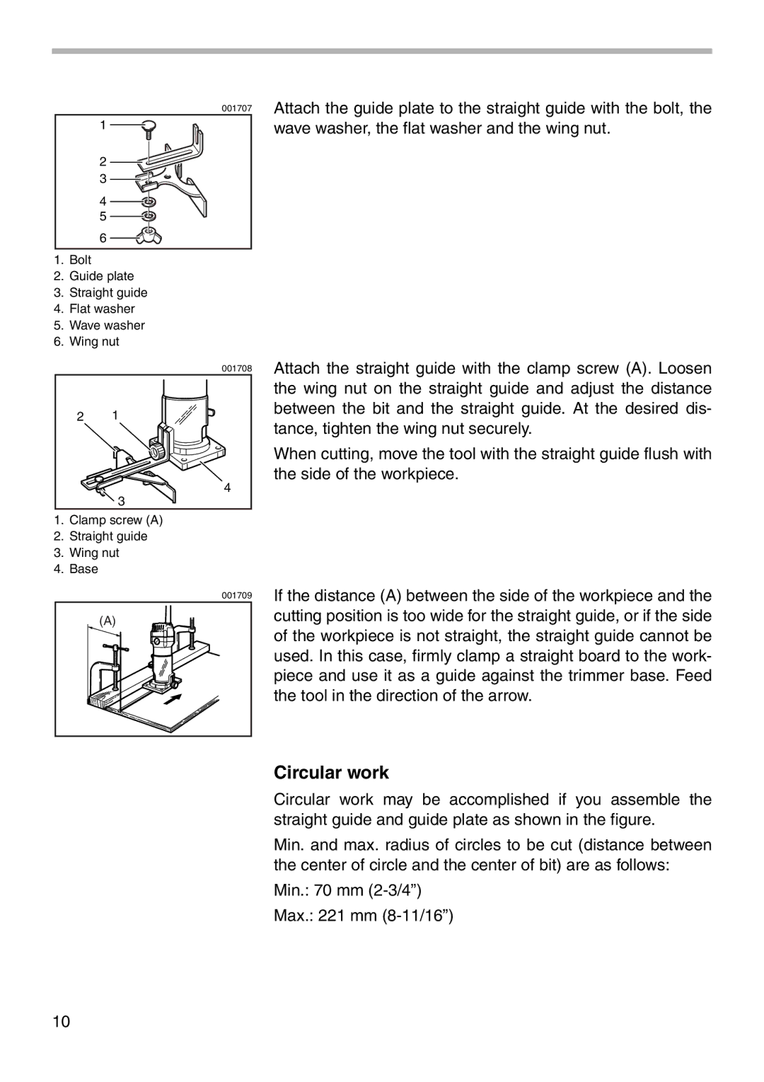 Makita 3707FC instruction manual Circular work 