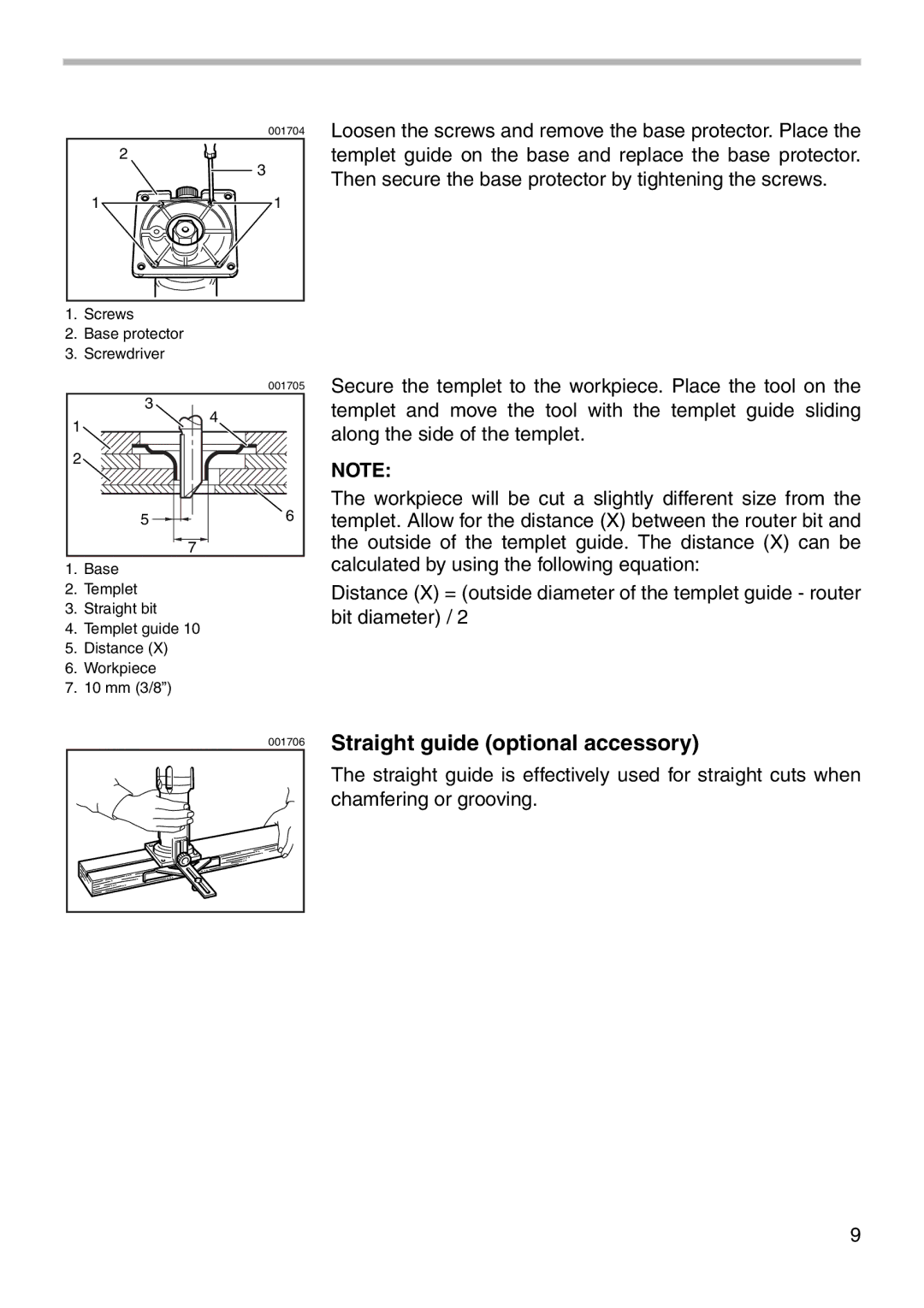 Makita 3707FC instruction manual Straight guide optional accessory 