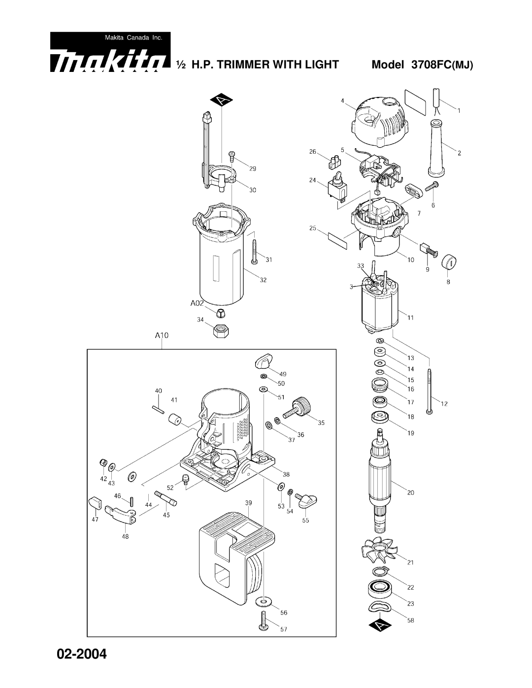 Makita 3708FC(MJ) manual 02-2004 